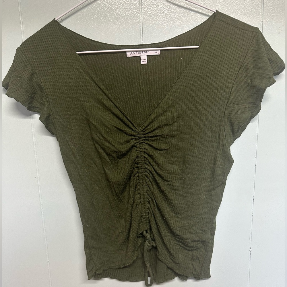 ANTISTAR GREEN Y2K SHIRT SIZE MEDIUM belly shirt
